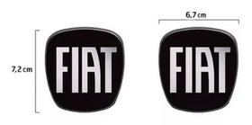 Adesivo Emblema Par Black Piano Fiat 500 Resinado Brinde