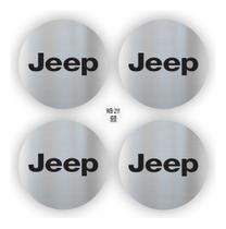Adesivo Emblema Resinado P/ Roda E Calota Cromado 68mm Jeep