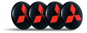 Adesivo Emblema Resinado Para Calota 68mm Jogo Mitsubishi