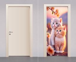 Adesivo Envelopamento Decorativo de Porta Madeira Gatos Pet - Best Adesivo Envelopamento Decorativo de Porta Madeira Gatos Pet - Best