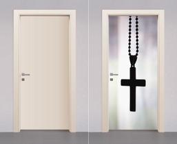 Adesivo Envelopamento Decorativo De Porta Terço Jesus Deus