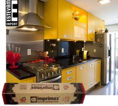 Adesivo Envelopar Armário Cozinha 50cm X 3m - Amarelo - Imprimax