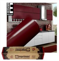 Adesivo Envelopar Armario Cozinha 50cm X 5m - Bordo Vinho