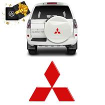 Adesivo Estepe Pajero Tr4 Logo Mitsubishi Vermelho Refletivo