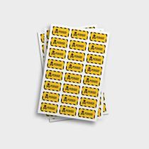 Adesivo Etiqueta Sinalização Retangular Perigo Caveira 6x3cm