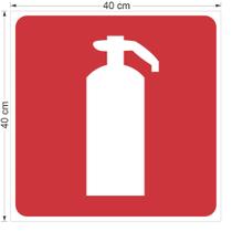 Adesivo extintor de incêndio 40 x 40 cm em impressão digital