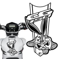 Adesivo Faixa Gravata sem resina Moto CG 150/160 Pernalonga Branco