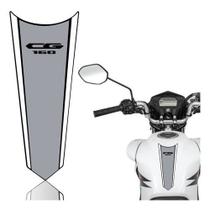 Adesivo Faixa Gravata Tanque Moto Titan Start Cinza Branco