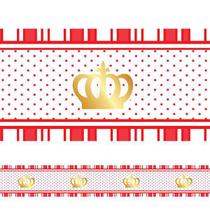 Adesivo Faixa Infantil Coroa Princesa Vermelha - 100x15cm