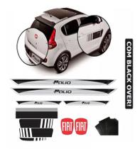 Adesivo Faixa + Kit Soleira + Capô Emblema Attractive Palio