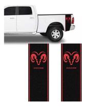 Adesivo Faixa Lateral Caçamba Dodge Ram Vermelho E Preto