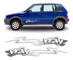 Adesivo Faixa Lateral Fiat Uno Way 2012 2013 Unway - Resitank