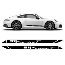 Adesivo Faixa Lateral Para Porsche Carrera T 911 Preto