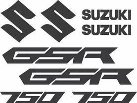 Adesivo Faixa Lateral Resinado Suzuki Gsr 750 Kit Preto