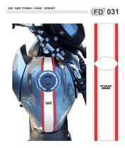 Adesivo Faixa Sem Resina Cg160 Titan Fan Start Red & White 2