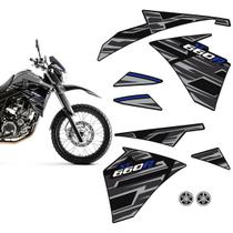 Adesivo Faixa Yamaha Xt 660r 2015/2018 Moto Preta + Emblemas
