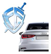 Adesivo Fé 3D Resinado Céu Emblema 15cm Azul