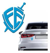 Adesivo Fé Resinado 3d Azul Carro Emblema Escudo Res14 Adesivo Fé Resinado 3d Azul Carro Emblema Escudo Res14