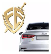 Adesivo Fé Resinado 3d Dourado Para Carro Emblema Res10 Adesivo Fé Resinado 3d Dourado Para Carro Emblema Res10