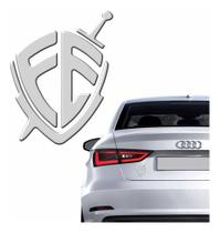 Adesivo Fé Resinado 3d Prata Para Carro Emblema Escudo Res12 Adesivo Fé Resinado 3d Prata Para Carro Emblema Escudo Res12