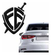 Adesivo Fé Resinado 3d Preto Para Carro Emblema Res09 Adesivo Fé Resinado 3d Preto Para Carro Emblema Res09