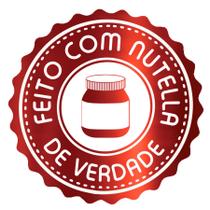 Adesivo "Feito Com Nutela De Verdade" - Ref.2108 - Hot Stamping - Vermelho Metalizado - 50 unidades - Stickr - Rizzo