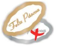 Adesivo Feliz Pascoa Dourada C/ 100 Marques