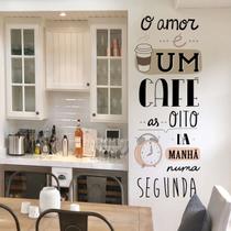Adesivo Frase para Parede - Amor é um Café