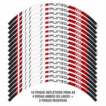 Adesivo Friso Roda Refletivo Punto Aro 15 Vermelho E Branco Adesivo Friso Roda Refletivo Punto Aro 15 Vermelho E Branco