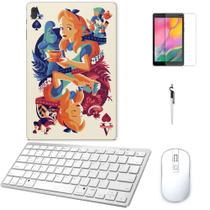 Adesivo Galaxy Tab S7 Plus T970/t975 Alice /Tecl/Mou/Can/Pel Branco