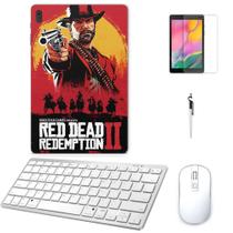 Adesivo Galaxy Tab S7 Plus T970/t975 Red Dead 2 /Tecl/Mou/Can/Pel Branco - Skin Zabom