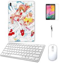 Adesivo Galaxy Tab S7 Plus T970/t975 Sakura Card /Tecl/Mou/Can/Pel Branco