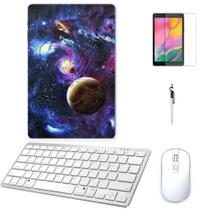 Adesivo Galaxy Tab S8 Plus SM-X806 Galáxia 1 /Tecl/Mou/Can/Pel Branco