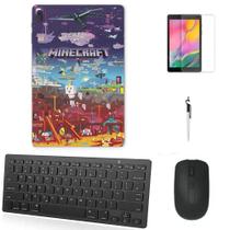 Adesivo Galaxy Tab S8 Plus SM-X806 Minecraft/Tecl/Mou/Can/Pel Preto