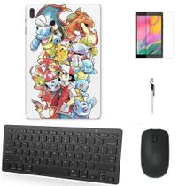 Adesivo Galaxy Tab S8 Plus SM-X806 Pokémon 4 /Tecl/Mou/Can/Pel Preto