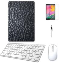 Adesivo Galaxy Tab S8 Plus SM-X806 Preto Textura /Tecl/Mou/Can/Pel Branco