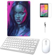 Adesivo Galaxy Tab S8 Plus SM-X806 Rihanna /Tecl/Mou/Can/Pel Branco