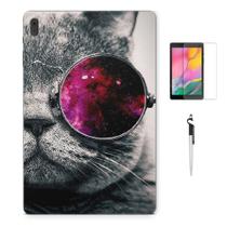 Adesivo Galaxy Tab S8 SM-X7068 Gato Cosmico Com Película e Caneta