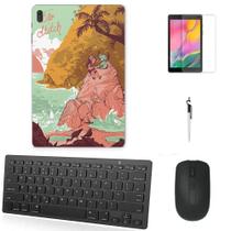 Adesivo Galaxy Tab S8 SM-X7068 Lilo Stitch /Tecl/Mou/Can/Pel Preto - Skin Zabom
