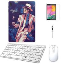 Adesivo Galaxy Tab S8 SM-X7068 Michael Jackson/Tecl/Mou/Can/Pel Branco