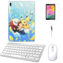 Adesivo Galaxy Tab S8 SM-X7068 Pokémon Pikachu/Tecl/Mou/Can/Pel Branco