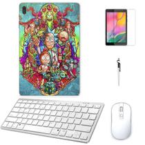 Adesivo Galaxy Tab S8 SM-X7068 Rick Morty /Tecl/Mou/Can/Pel Branco