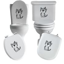 Adesivo gato 6 vaso sanitário privada caixa acoplada descarga azulejo box vidro superficie liza deco Adesivo gato 6 vaso sanitário privada caixa acoplada descarga azulejo box vidro superficie liza deco