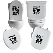 Adesivo gato 8 vaso sanitário privada caixa acoplada descarga azulejo box vidro superficie liza deco