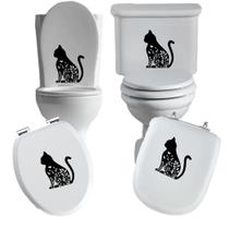 Adesivo gato 9 vaso sanitário privada caixa acoplada descarga azulejo box vidro superficie liza deco
