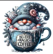 Adesivo Gnome Mágico de Café 7,5 cm à prova dágua em vinil Adesivo Gnome Mágico de Café 7,5 cm à prova dágua em vinil