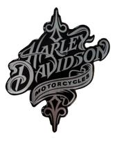 Adesivo Harley Davidson Emblema Resinado Preto Resitank