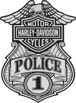 Adesivo Harley Davidson Police Capacete Moto Cromado Adesivo Harley Davidson Police Capacete Moto Cromado