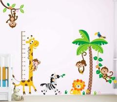 Adesivo Ide parede nfantil Reguade Altura Zoo Safari 011