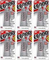 Adesivo industrial E6000 Transparente de Viscosidade Média 29,5 ml, pacote com 6